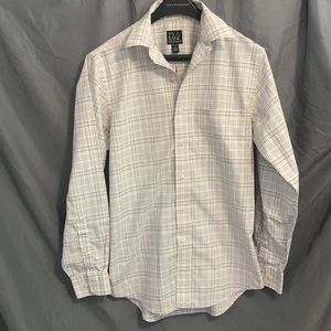 JoS. A. Bank Traveler Collection Tailored Fit Button-Down Collar Dress Shirt Sm